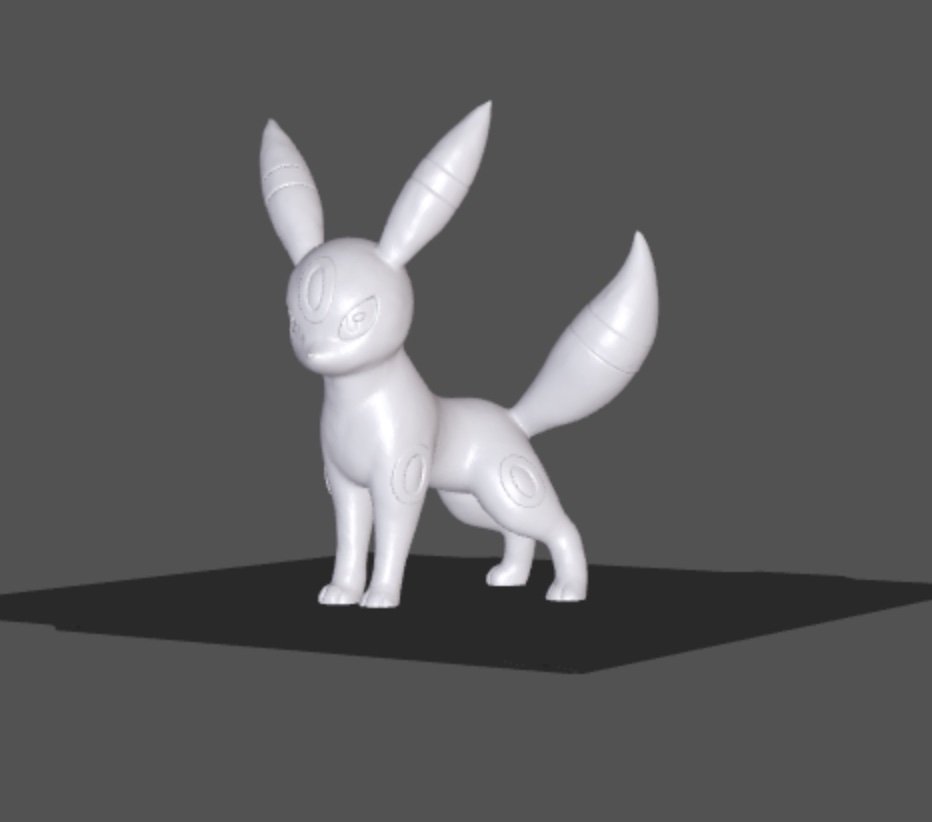 Umbreon 3D en PLA mate blanco